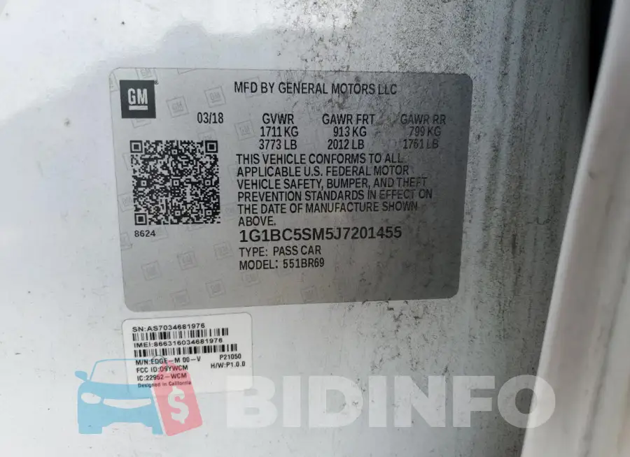1G1BC5SM5J7201455 Photo# 12