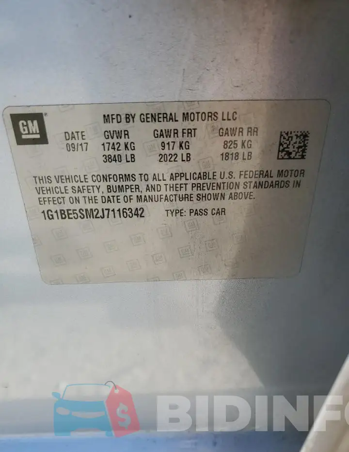 1G1BE5SM2J7116342 Photo# 12