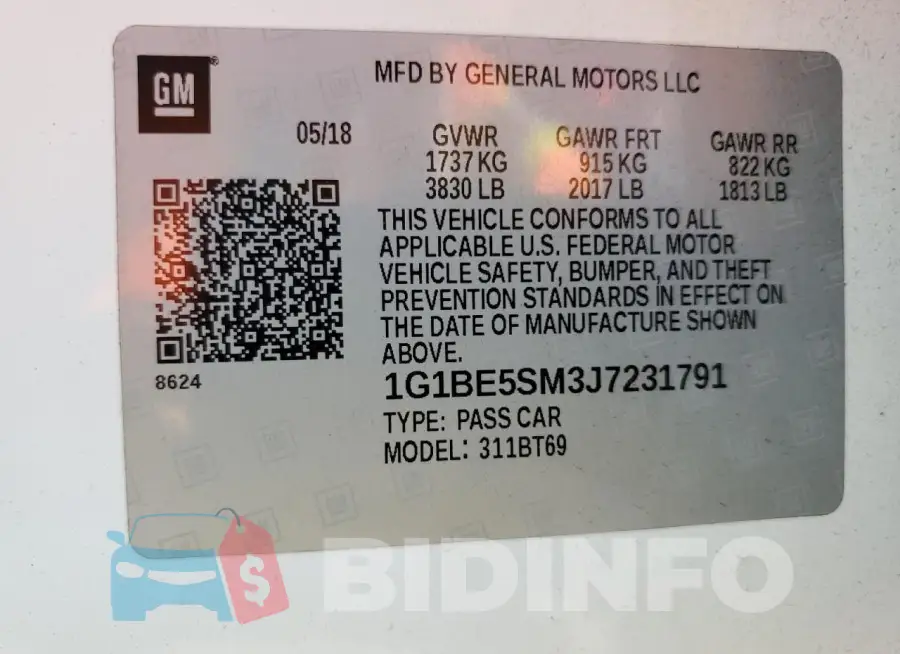 1G1BE5SM3J7231791 Photo# 13