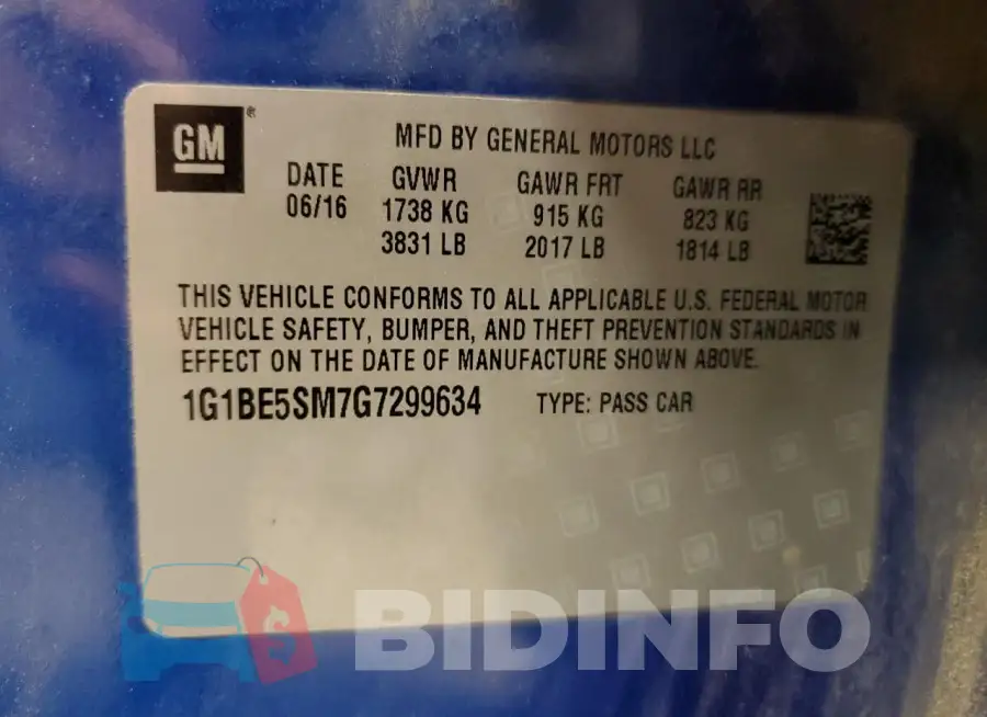 1G1BE5SM7G7299634 Photo# 12