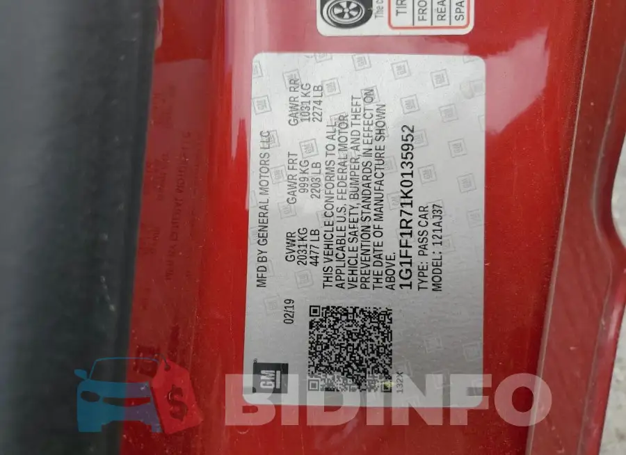 1G1FF1R71K0135952 Photo# 12