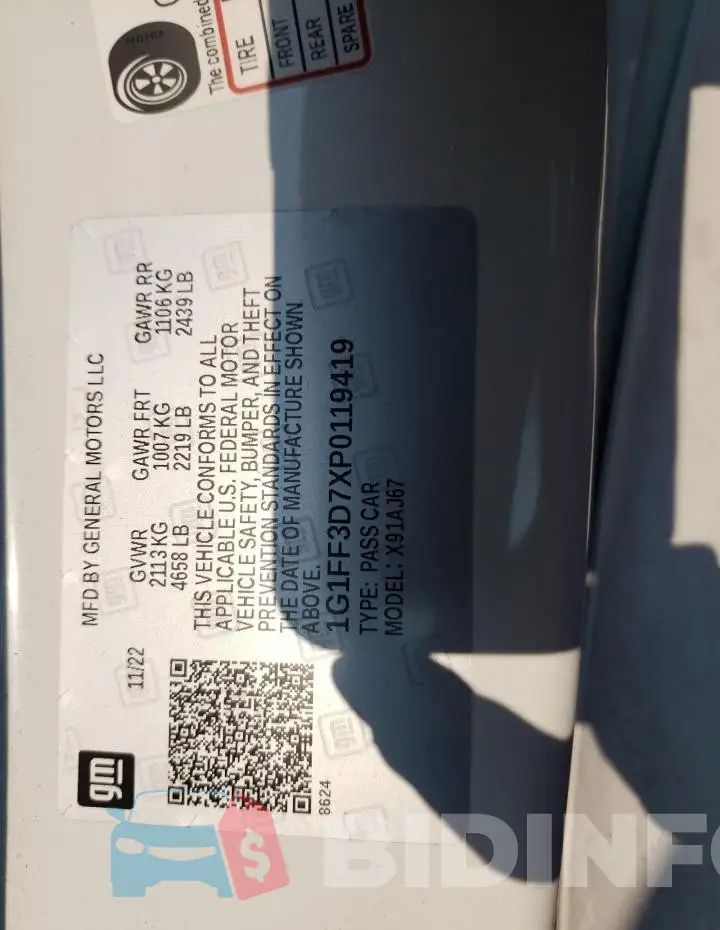 1G1FF3D7XP0119419 Photo# 12