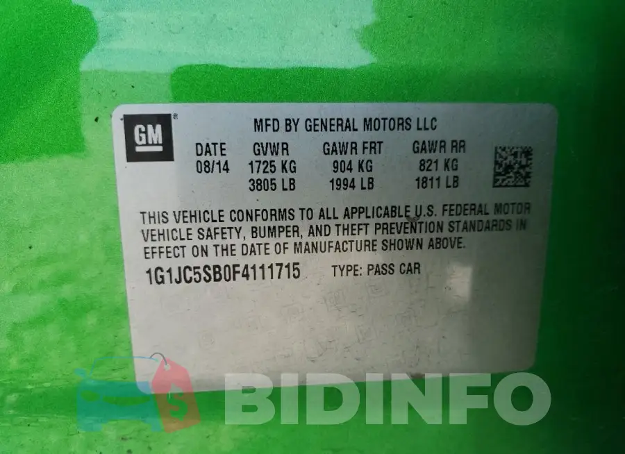 1G1JC5SB0F4111715 Photo# 12