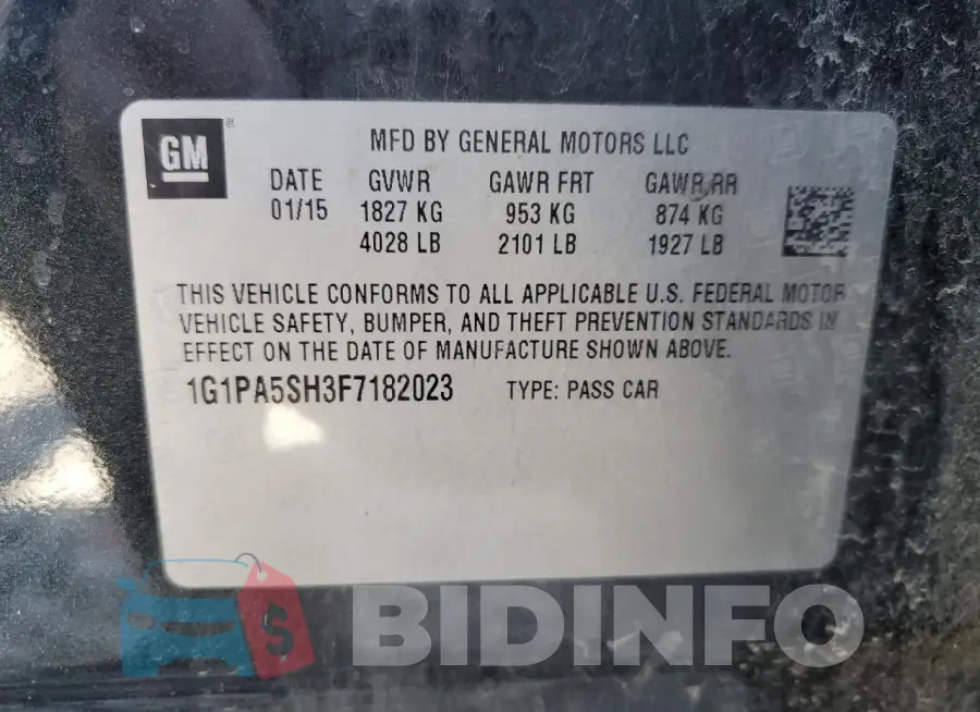 1G1PA5SH3F7182023 Photo# 13