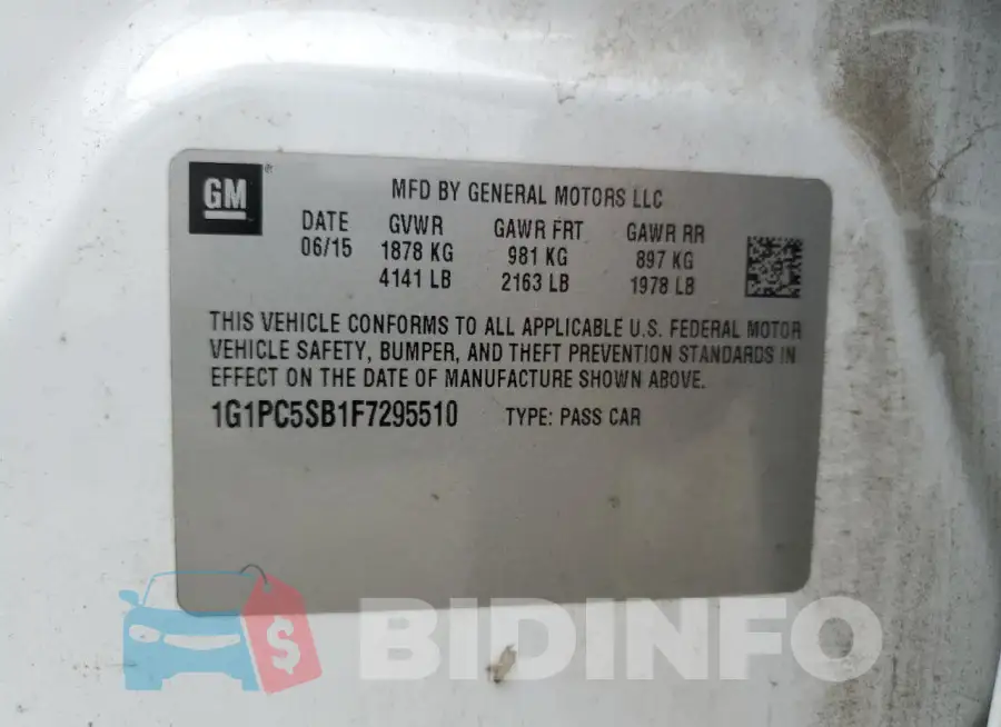 1G1PC5SB1F7295510 Photo# 13