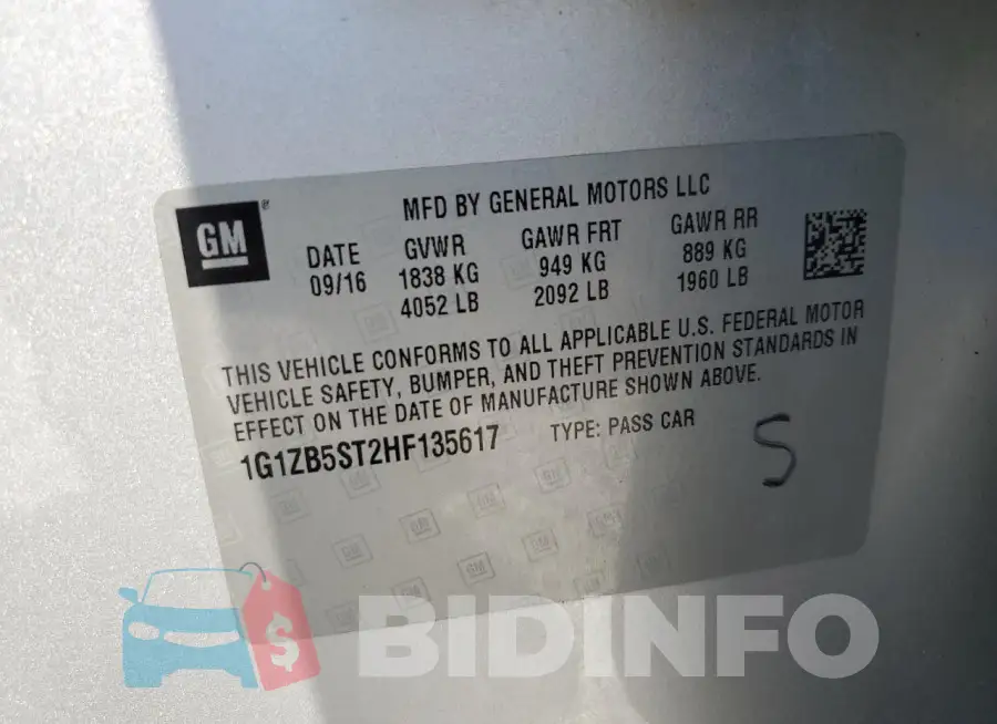 1G1ZB5ST2HF135617 Photo# 12
