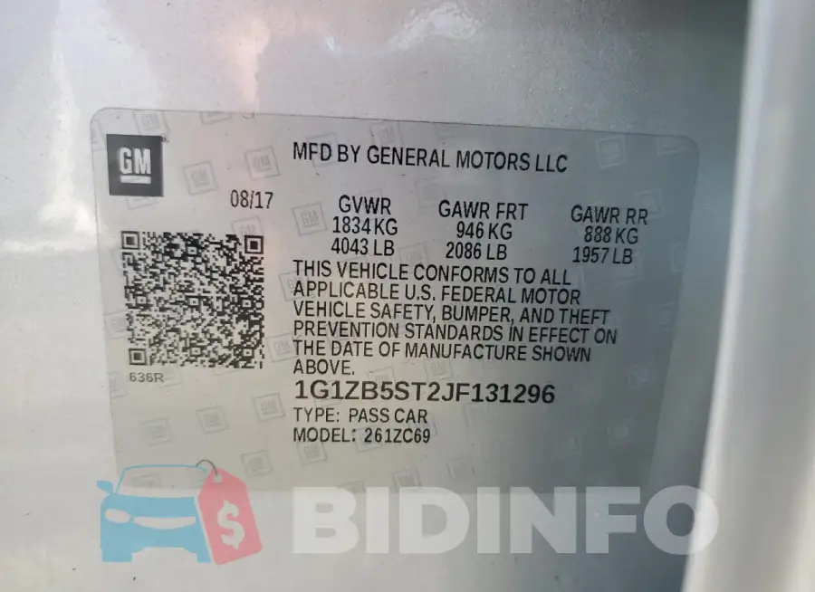 1G1ZB5ST2JF131296 Photo# 13