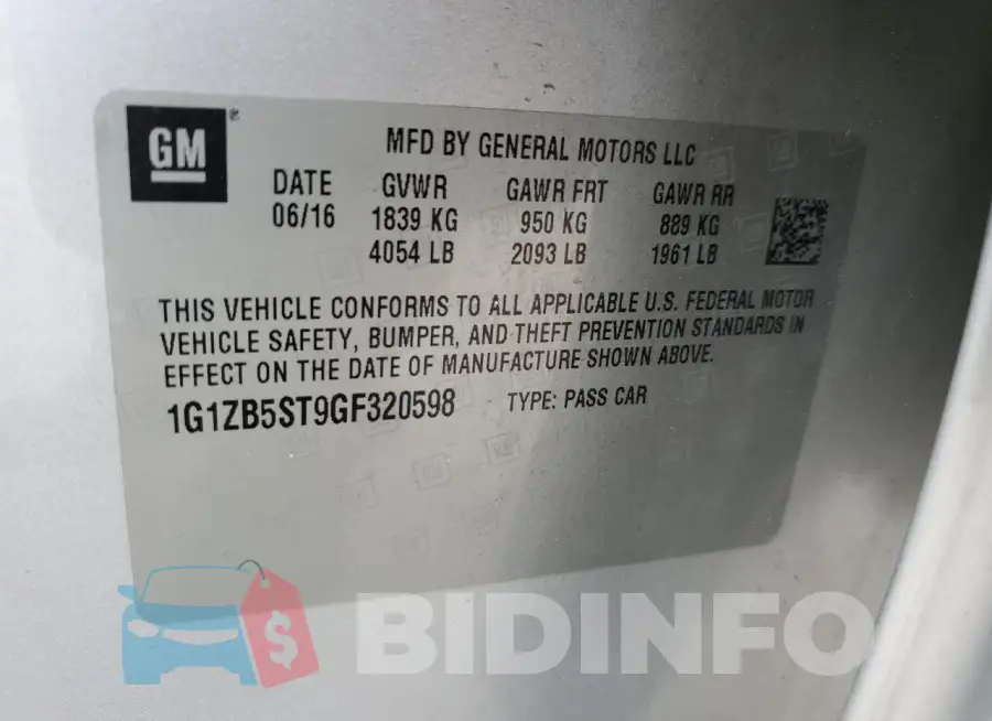 1G1ZB5ST9GF320598 Photo# 12