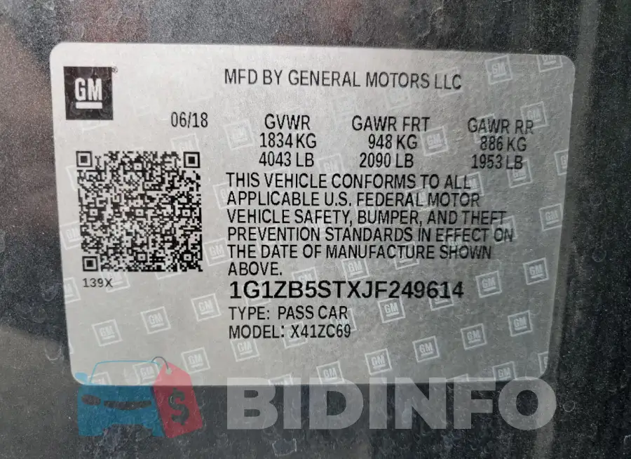 1G1ZB5STXJF249614 Photo# 13