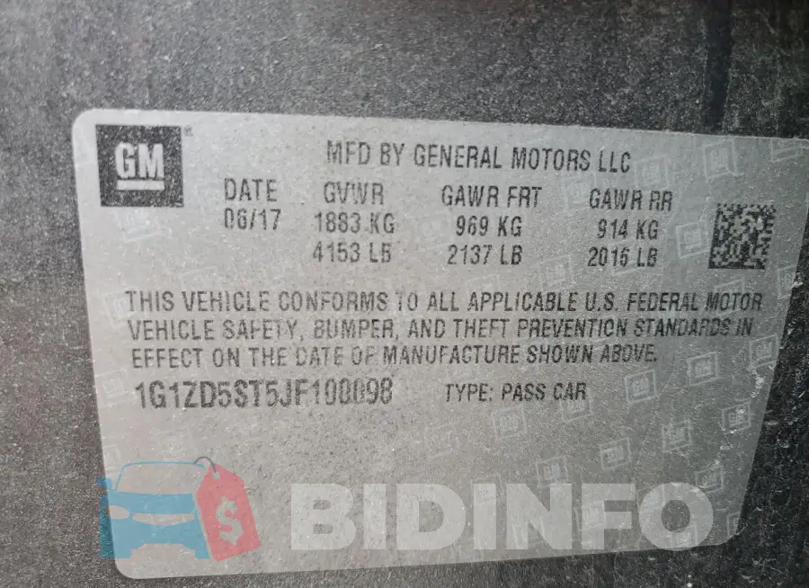 1G1ZD5ST5JF100098 Photo# 12
