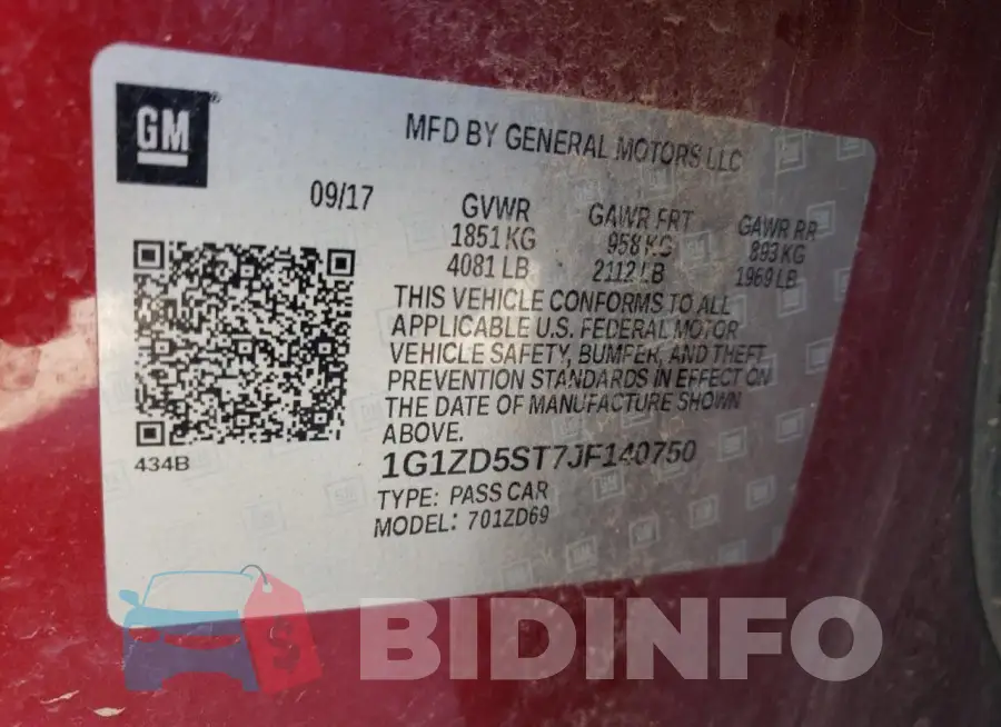 1G1ZD5ST7JF140750 Photo# 13