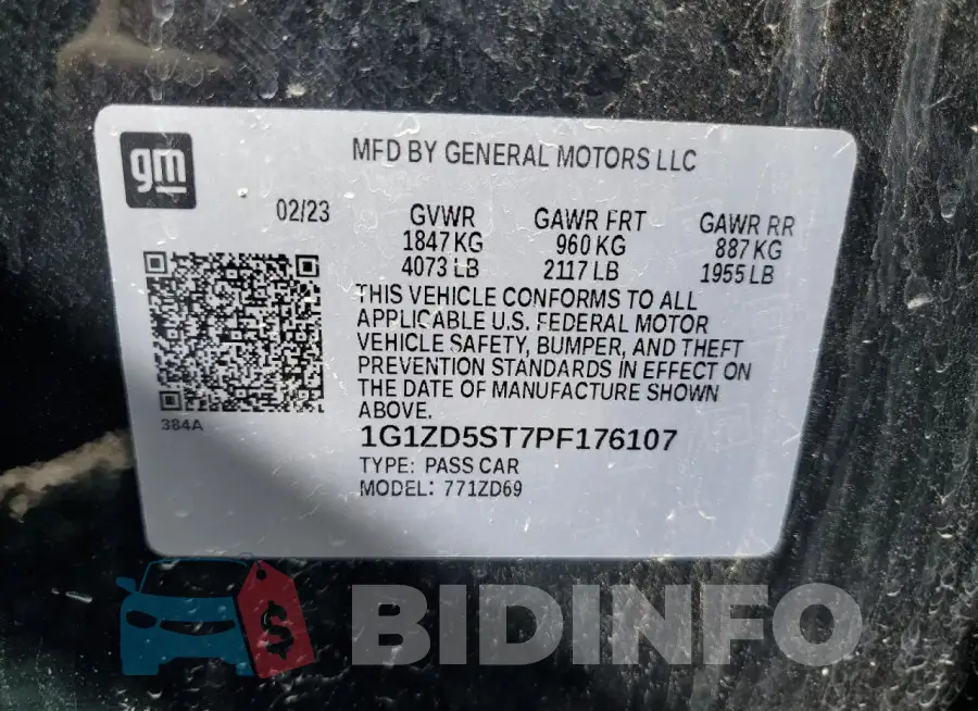 1G1ZD5ST7PF176107 Photo# 13