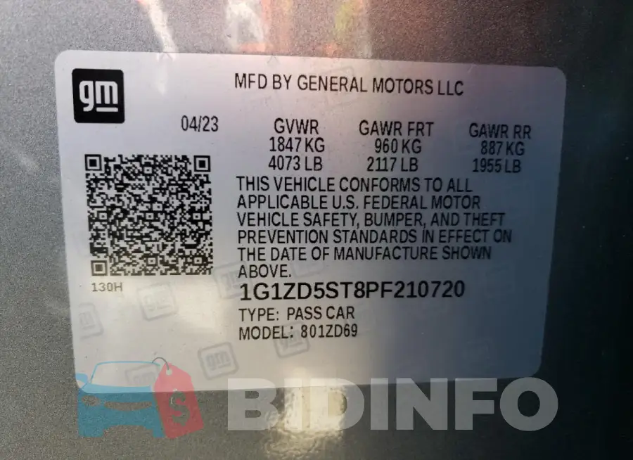 1G1ZD5ST8PF210720 Photo# 13