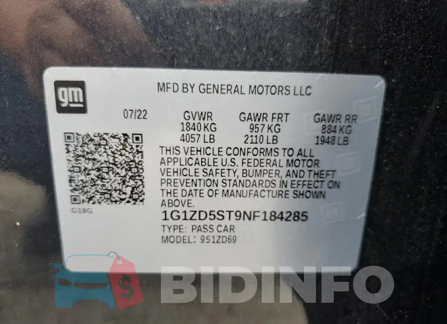 1G1ZD5ST9NF184285 Photo# 13