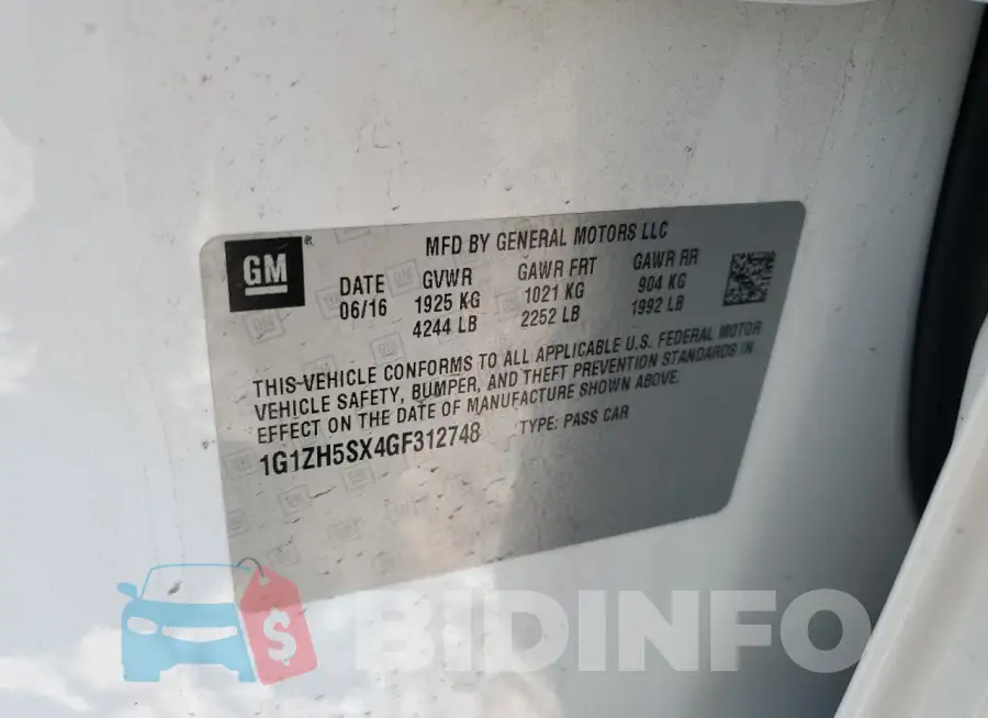1G1ZH5SX4GF312748 Photo# 12