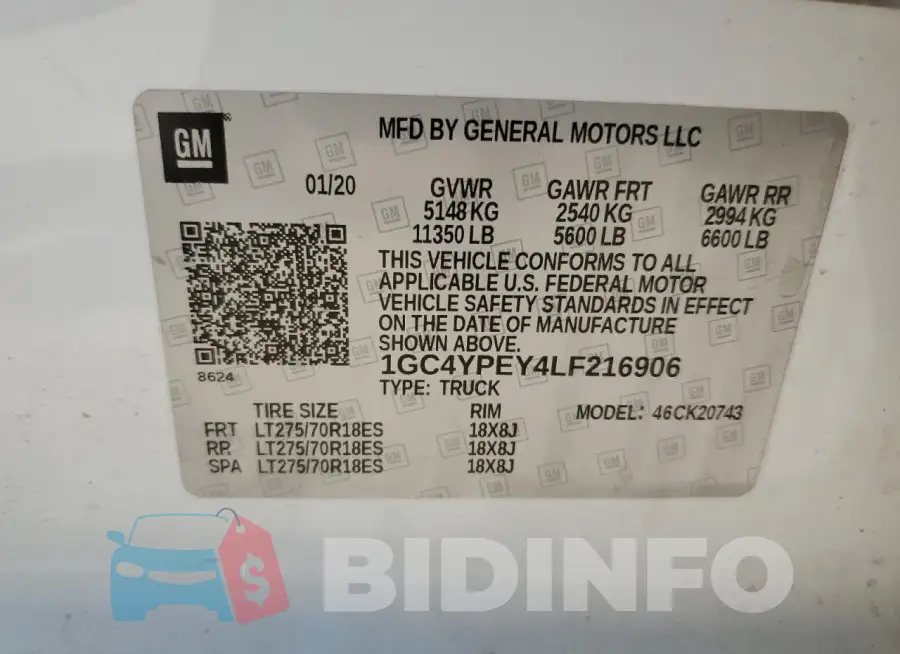 1GC4YPEY4LF216906 Photo# 12