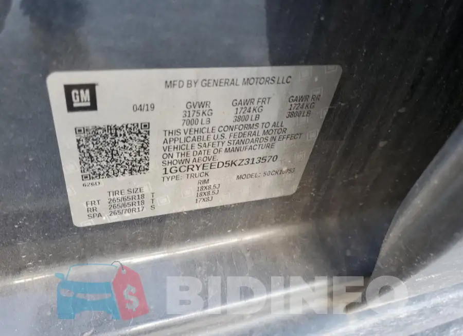 1GCRYEED5KZ313570 Photo# 12
