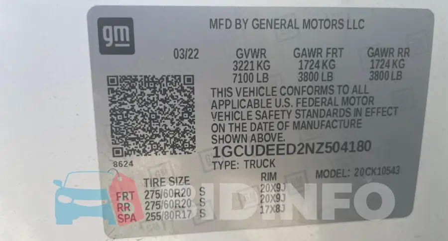 1GCUDEED2NZ504180 Photo# 10