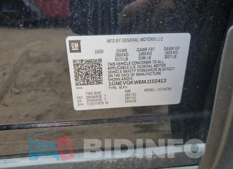 1GNEVGKW6MJ102413 Photo# 12