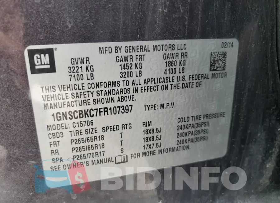 1GNSCBKC7FR107397 Photo# 13