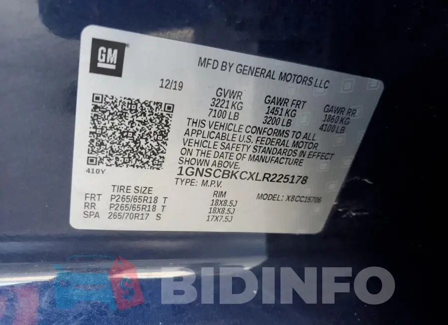 1GNSCBKCXLR225178 Photo# 13