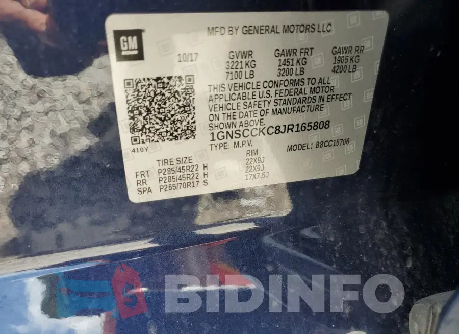 1GNSCCKC8JR165808 Photo# 14