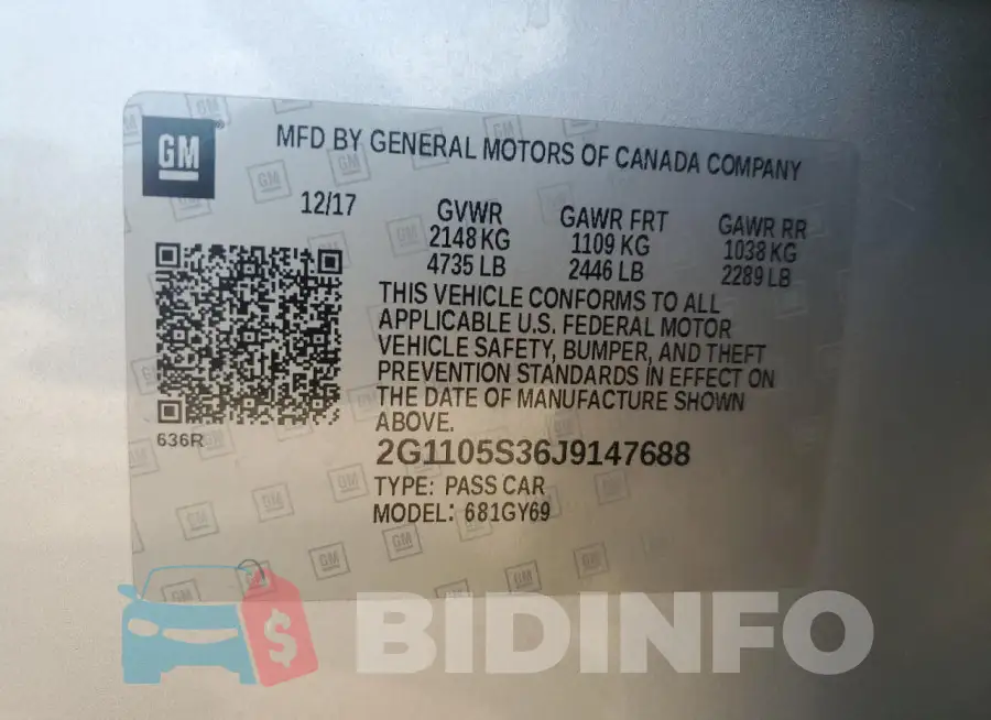 2G1105S36J9147688 Photo# 12