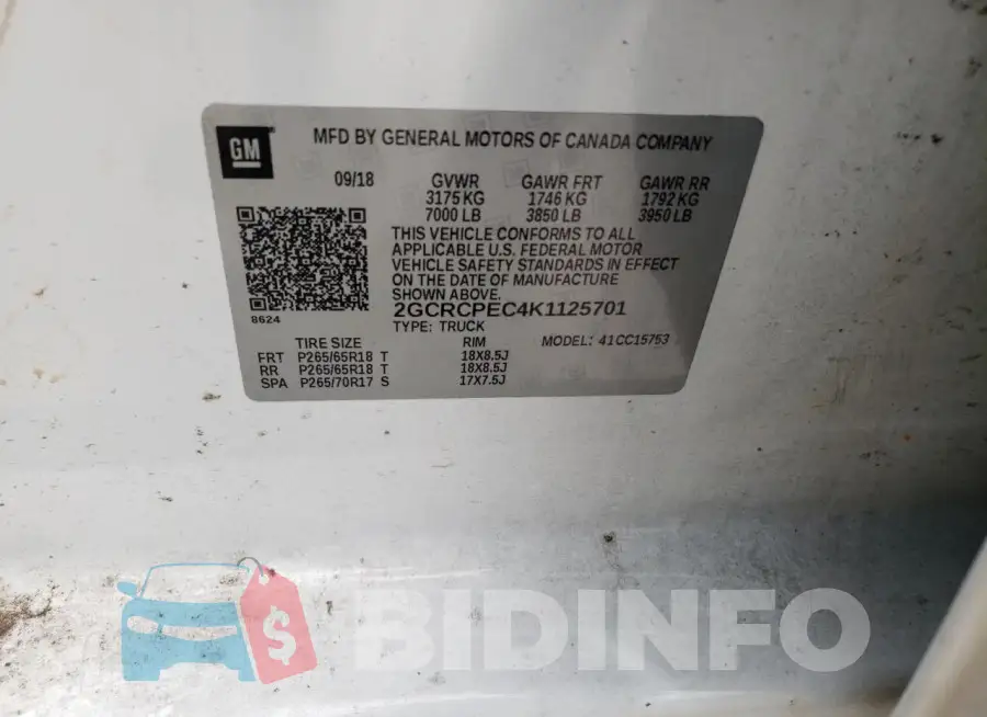 2GCRCPEC4K1125701 Photo# 12