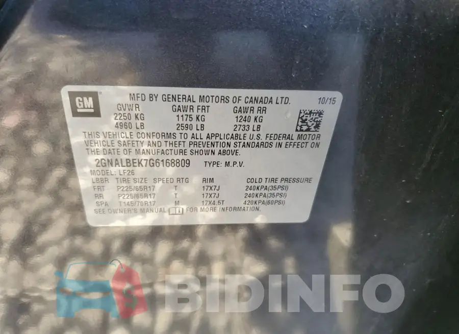 2GNALBEK7G6168809 Photo# 12