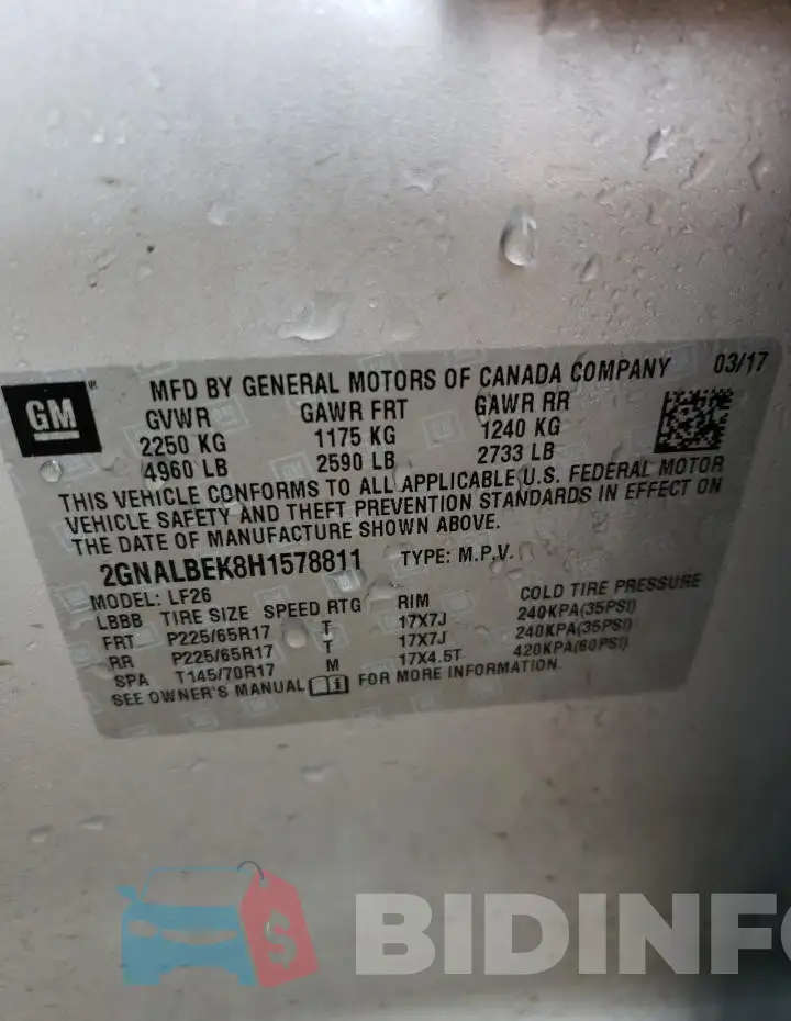 2GNALBEK8H1578811 Photo# 13