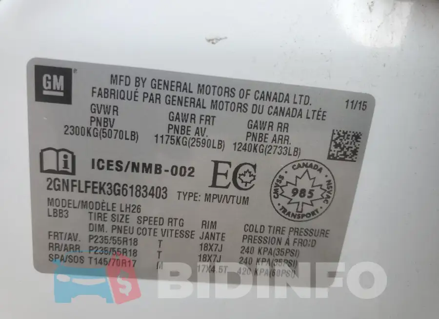 2GNFLFEK3G6183403 Photo# 14