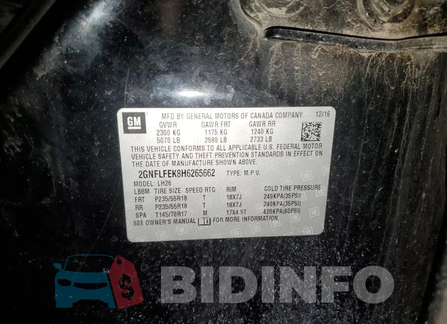 2GNFLFEK8H6265662 Photo# 13