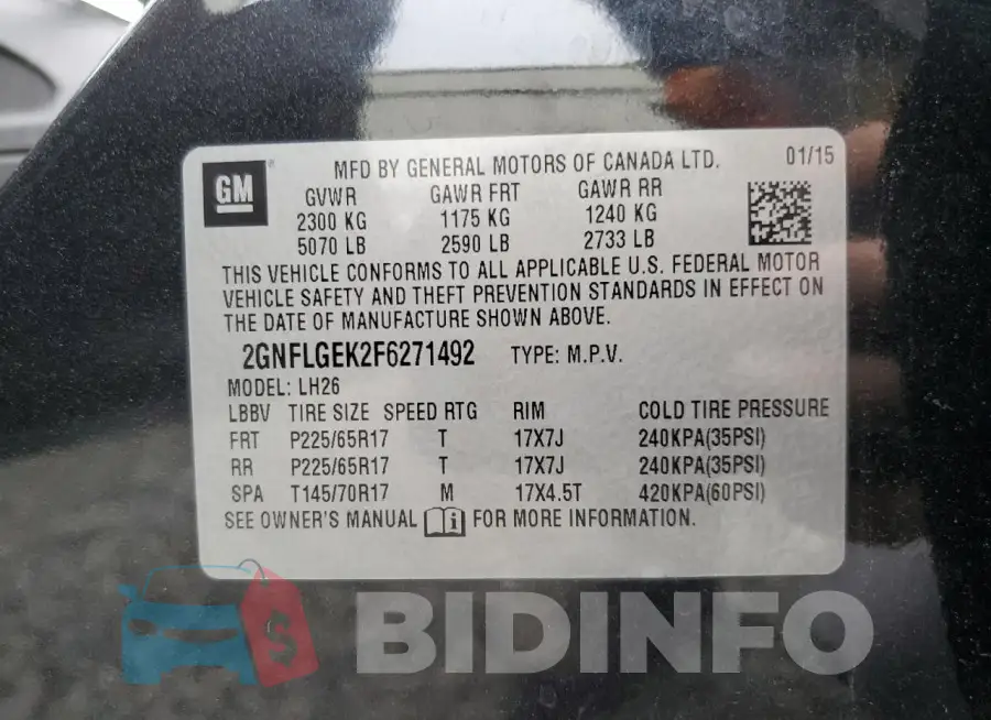 2GNFLGEK2F6271492 Photo# 13