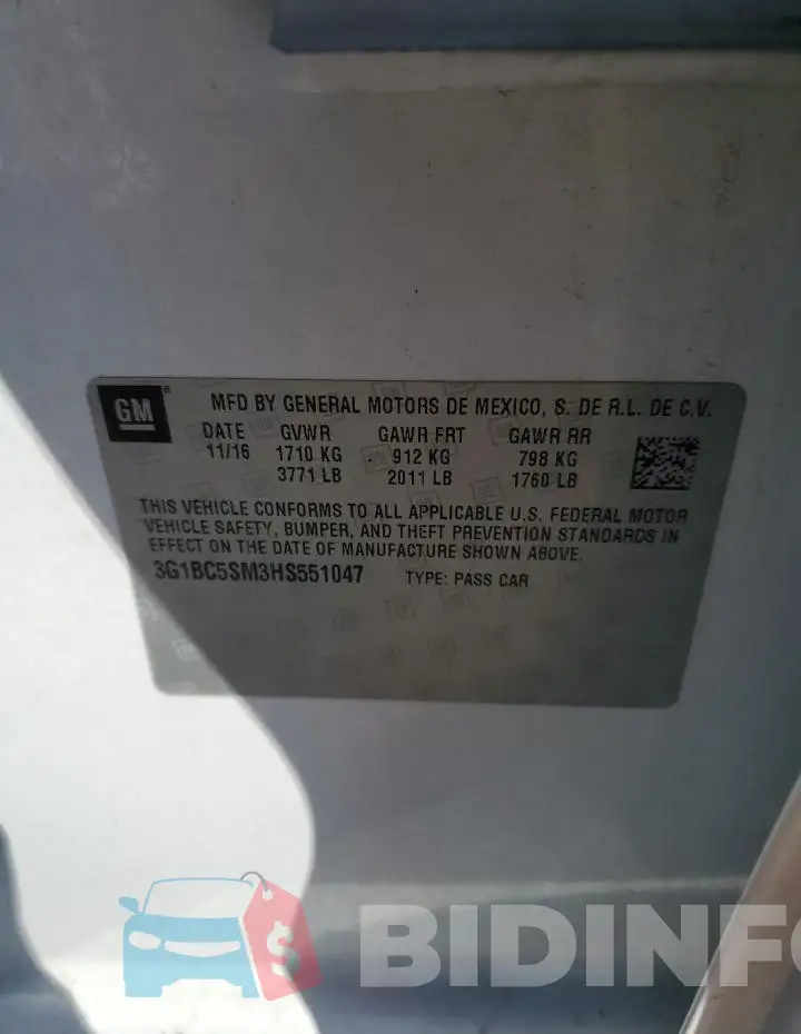 3G1BC5SM3HS551047 Photo# 12