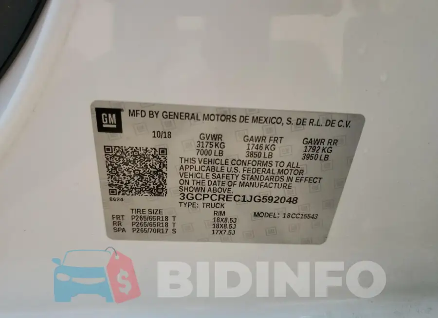 3GCPCREC1JG592048 Photo# 12