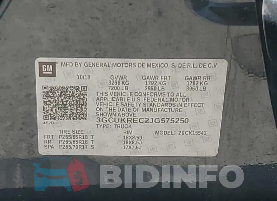 3GCUKREC2JG575250 Photo# 12