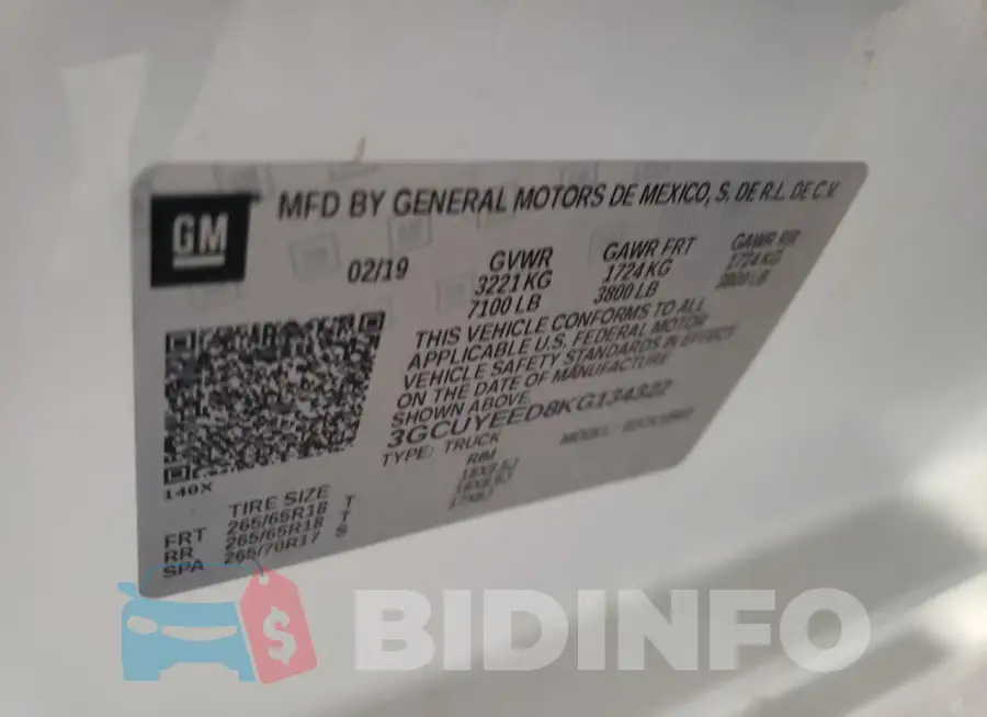 3GCUYEED8KG134322 Photo# 12