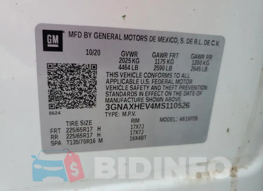 3GNAXHEV4MS110526 Photo# 13