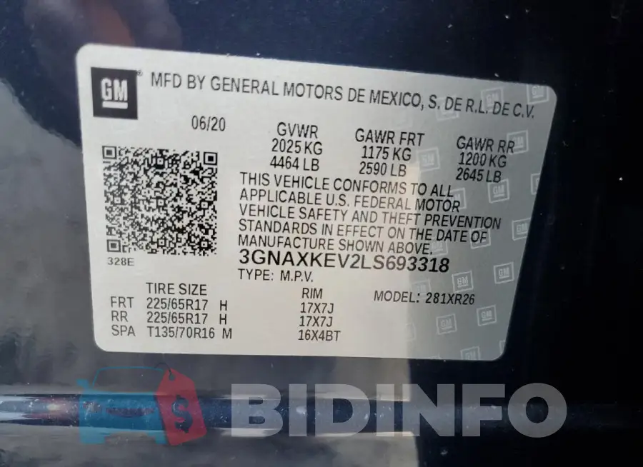 3GNAXKEV2LS693318 Photo# 14