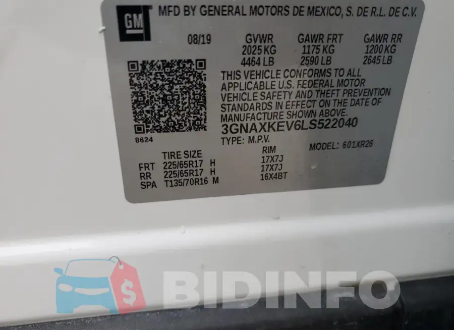 3GNAXKEV6LS522040 Photo# 12