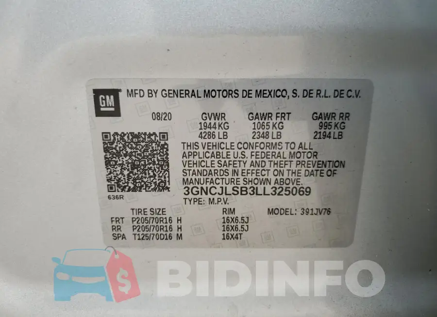 3GNCJLSB3LL325069 Photo# 13