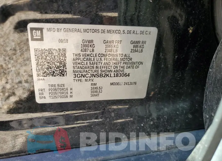 3GNCJNSB2KL183064 Photo# 13