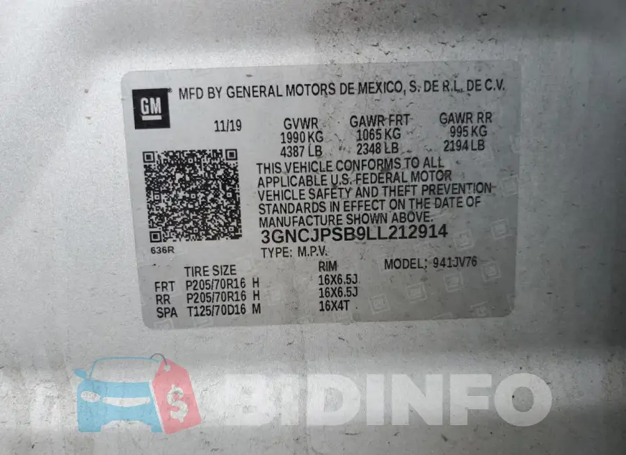 3GNCJPSB9LL212914 Photo# 14