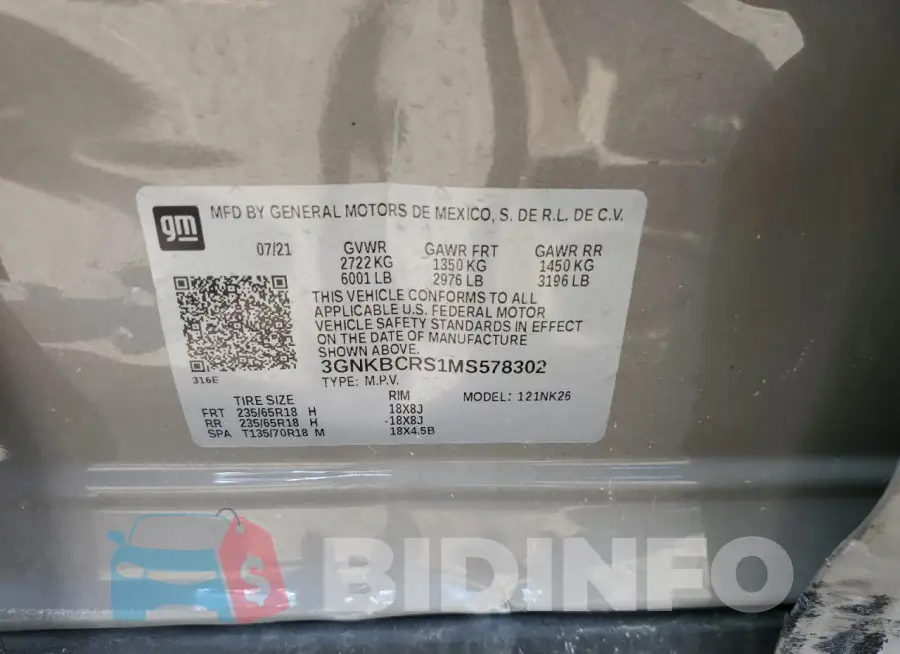 3GNKBCRS1MS578302 Photo# 13