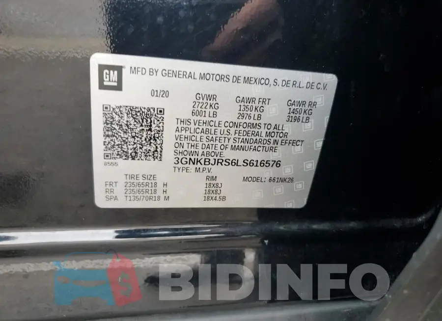 3GNKBJRS6LS616576 Photo# 12