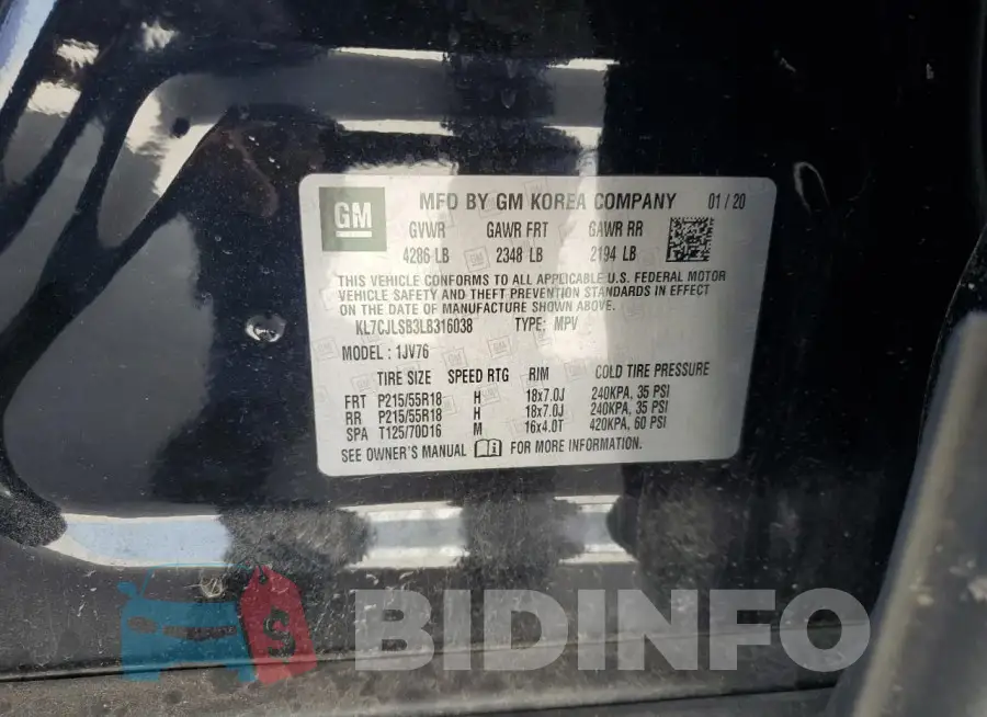 KL7CJLSB3LB316038 Photo# 13