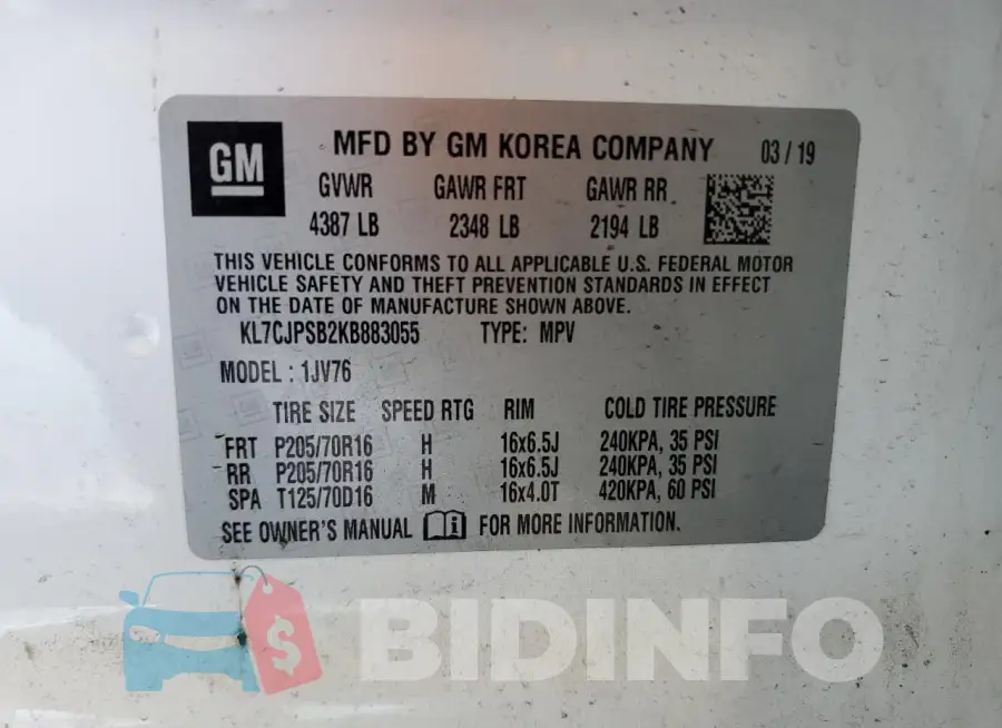 KL7CJPSB2KB883055 Photo# 13