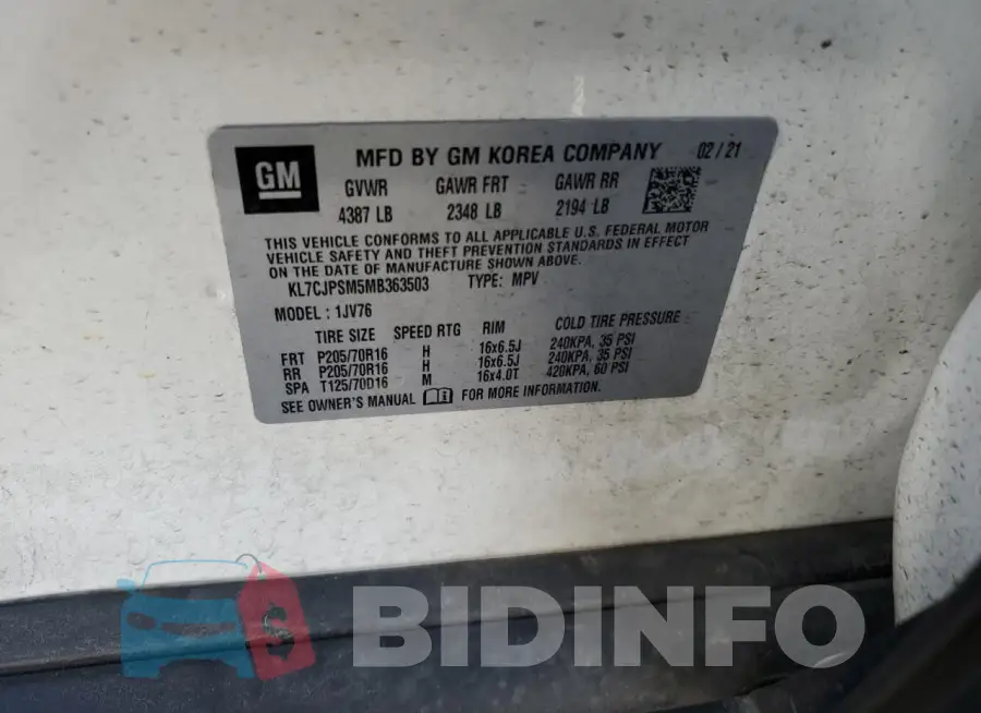KL7CJPSM5MB363503 Photo# 12