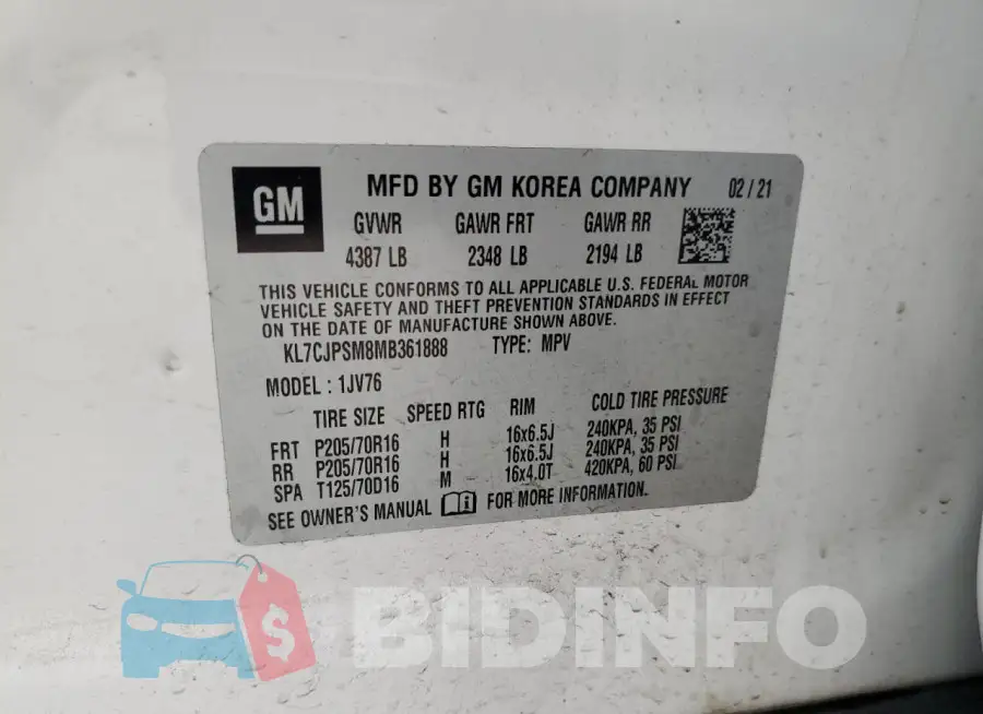 KL7CJPSM8MB361888 Photo# 13