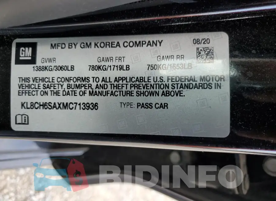 KL8CH6SAXMC713936 Photo# 12